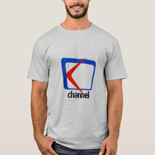 "Channel Graphic T - Shirt with Blue and Red Desig