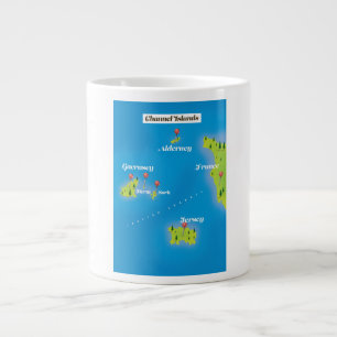 Channel Islands Map Poster. Jumbo-Tasse