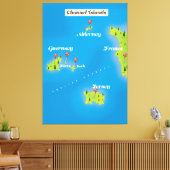 Channel Islands Map Poster. Leinwanddruck (Insitu (Wohnzimmer))