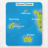 Channel Islands Map Poster. Mousepad (Vorne)