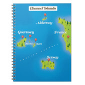 Channel Islands Map Poster. Notizblock (Vorderseite)