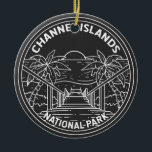 Channel Islands National Park California Monoline Keramik Ornament<br><div class="desc">Channel Islands Monoline Design. Der Park umfasst 5 ökologisch reiche Inseln vor der Küste Südkaliforniens.</div>