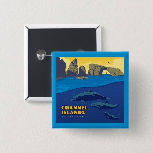 Channel Islands National Park Dolphins Button (Vorne & Hinten)