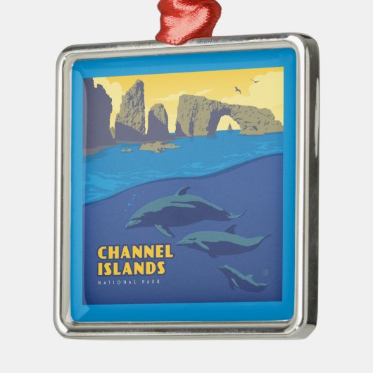 Channel Islands National Park Dolphins Ornament Aus Metall (Links)