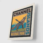 Channel Islands National Park | Fox Quadratische Wanduhr (Winkel)