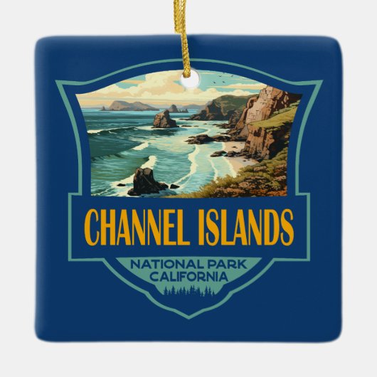 Channel Islands National Park Illustration Travel Keramikornament (Vorderseite)