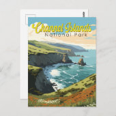 Channel Islands National Park Illustration Travel Postkarte (Vorne/Hinten)