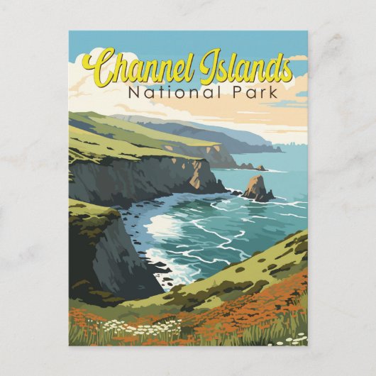 Channel Islands National Park Illustration Travel Postkarte (Vorderseite)