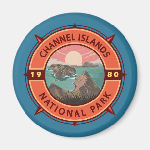 Channel Islands National Park Retro Compass Emblem Magnet