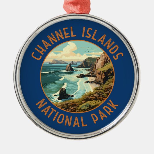 Channel Islands National Park Retro Kunstgewerbe Ornament Aus Metall (Vorne)