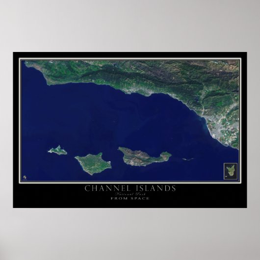 Channel Islands National Park Satellite Karte Poster (Vorne)