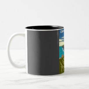 Channel Islands National Park Vintage Minimal Retr Zweifarbige Tasse