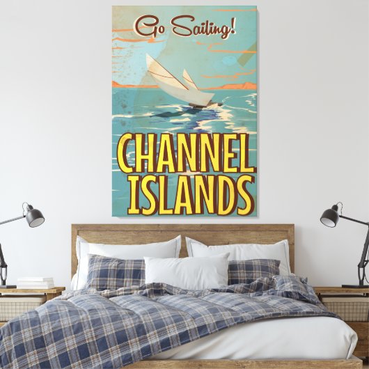 Channel Islands Vintage Reiseplakat Leinwanddruck (Insitu (Schlafzimmer))