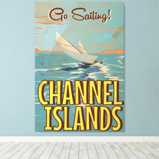 Channel Islands Vintage Reiseplakat Leinwanddruck (Insitu (Holzboden))