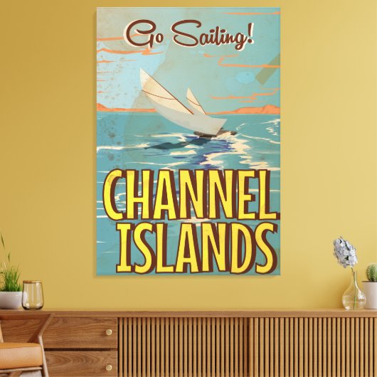 Channel Islands Vintage Reiseplakat Leinwanddruck (Insitu (Wohnzimmer))