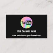 CHANNEL NAME YOU TUBER LOGO QR CODE HOLOGRAPHIC VISITENKARTE (Vorderseite)