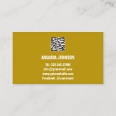 CHANNEL NAME YOU TUBER LOGO QR CODE MUSTARD YELLOW VISITENKARTE (Rückseite)