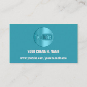 CHANNEL NAME YOU TULOGO QR CODE AQUAMARIN BLAU  VISITENKARTE