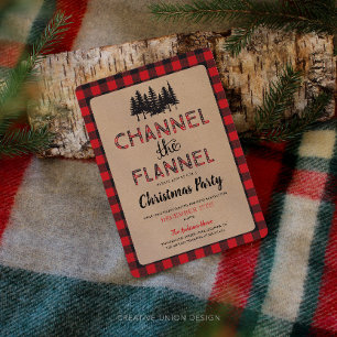 Channel The Flannel Weihnachtsfeier-Einladung Einladung