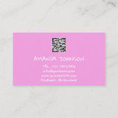 CHANNEL YOUTUBER LOGO QR CODE PINK HOLOGRAPH VISITENKARTE (Rückseite)