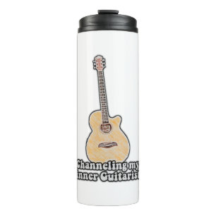 Channeling my inner guitarist.positive guitar word thermosbecher
