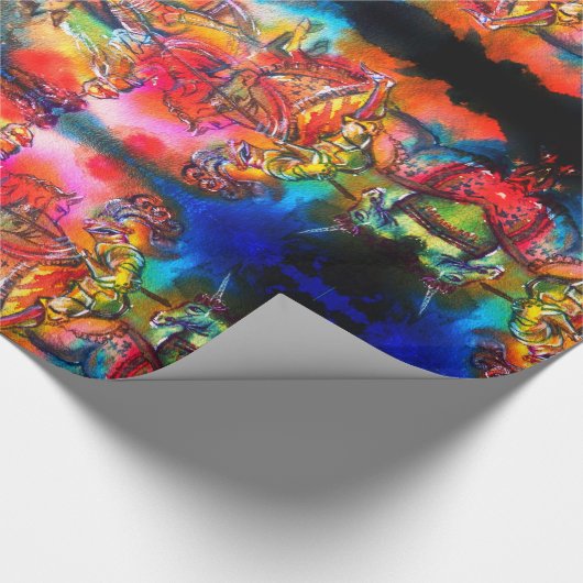 CHANSON DE ROLAND MEDIEVAL KNIGHTS HORSEBACK GESCHENKPAPIER (Ecke)