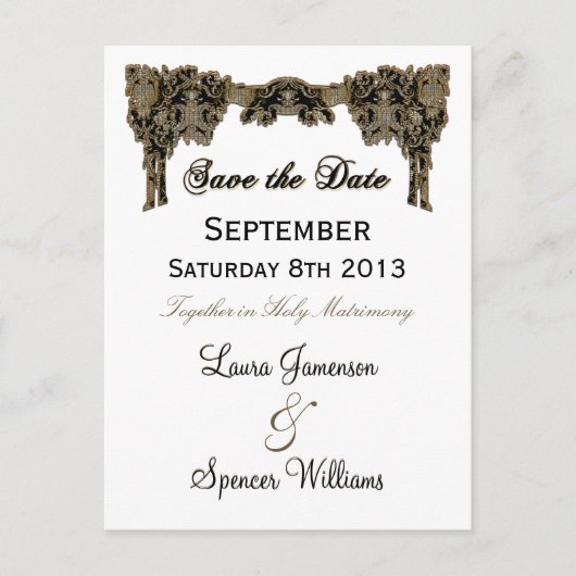 Chanteleah White Wedding Erinnerung Postkarte (Vorderseite)