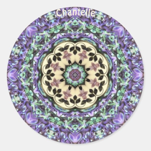 CHANTELLE ~ ABALONE ~ Paua Muschel Kaleidoskop Runder Aufkleber (Vorderseite)