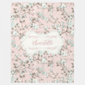 Chantelle Pink Vintage Rose Fleecedecke (Vorderseite)