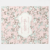 Chantelle Pink Vintage Rose Fleecedecke (Vorderseite (Horizontal))