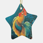 Chanticleer an der Dämmerung Keramik Ornament (Links)