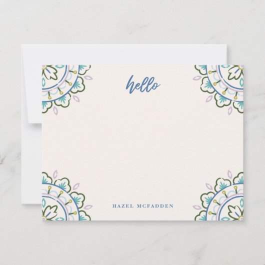 Chantilly Boho Mandala Stationery - Azure Mitteilungskarte (Vorderseite)