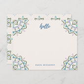 Chantilly Boho Mandala Stationery - Azure Mitteilungskarte (Vorne/Hinten)