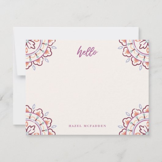 Chantilly Boho Mandala Stationery - Plum Mitteilungskarte (Vorderseite)
