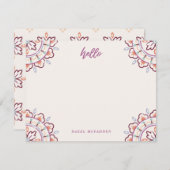 Chantilly Boho Mandala Stationery - Plum Mitteilungskarte (Vorne/Hinten)