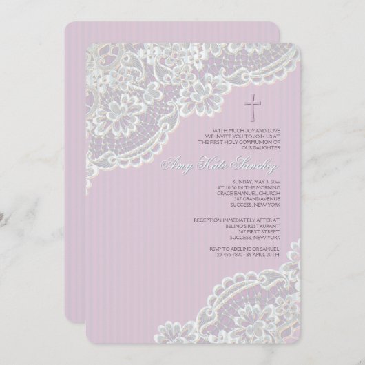 Chantilly Lace Einladung (Vorne/Hinten)