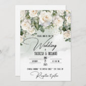 Chantilly Lace Rose Hochzeit Einladung (Vorne/Hinten)