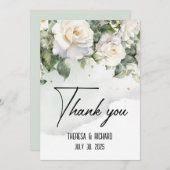 Chantilly Lace Rose Hochzeit Vielen Dank Flat Card Dankeskarte (Vorne/Hinten)