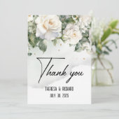 Chantilly Lace Rose Hochzeit Vielen Dank Flat Card Dankeskarte (Stehend Vorderseite)