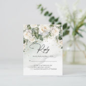 Chantilly Lace Rose Wedding RSVP Card (Stehend Vorderseite)