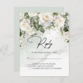 Chantilly Lace Rose Wedding RSVP Card (Vorne/Hinten)