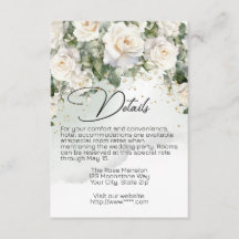 Chantilly Lace Wedding Details Card