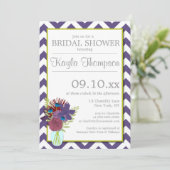 Chantilly Mason Jar Zickzack Brautparty Einladung (Stehend Vorderseite)