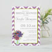 Chantilly Mason Jar Zickzack Brautparty Einladung (Stehend Vorderseite)