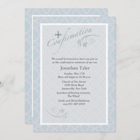 Chantilly Religious Confirmation Einladung (Vorne/Hinten)