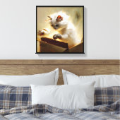 Chantilly-Tiffany Cat Leinwanddruck (Insitu (Schlafzimmer))