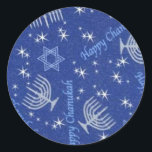 chanuka glücklich runder aufkleber<br><div class="desc">Aufkleber</div>