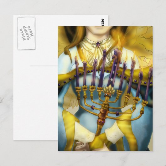 Chanukah Angel Postkarte (Vorne/Hinten)