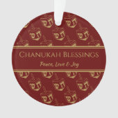 CHANUKAH BLESSINGS Customized Dreidel Burgundy Ornament (Vorderseite)