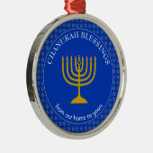 CHANUKAH BLESSINGS | Menorah | Hanukkah Ornament Aus Metall (Rechts)